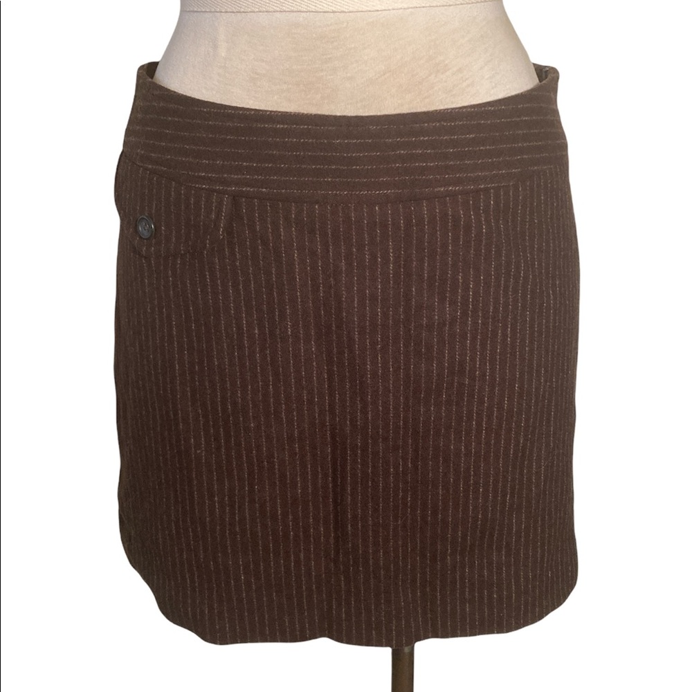 Banana Republic Wool Blend Striped Skirt with Faux Pocket Size 2 Petite